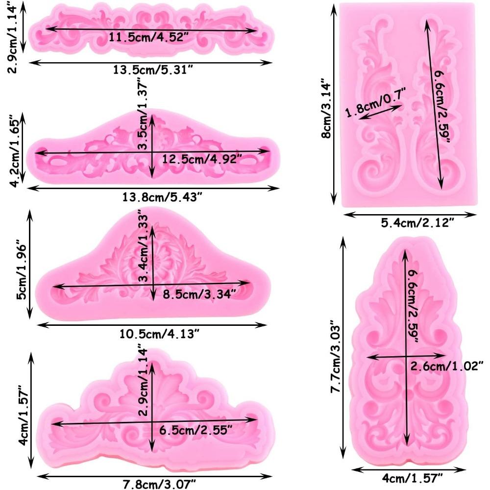 Moule en silicone en relief de fleurs pour décoration de gâteaux, bordures de gâteaux, moules à fondant, outils de décoration de gâteaux, moules à pâte à modeler au chocolat et à la pâte polymère