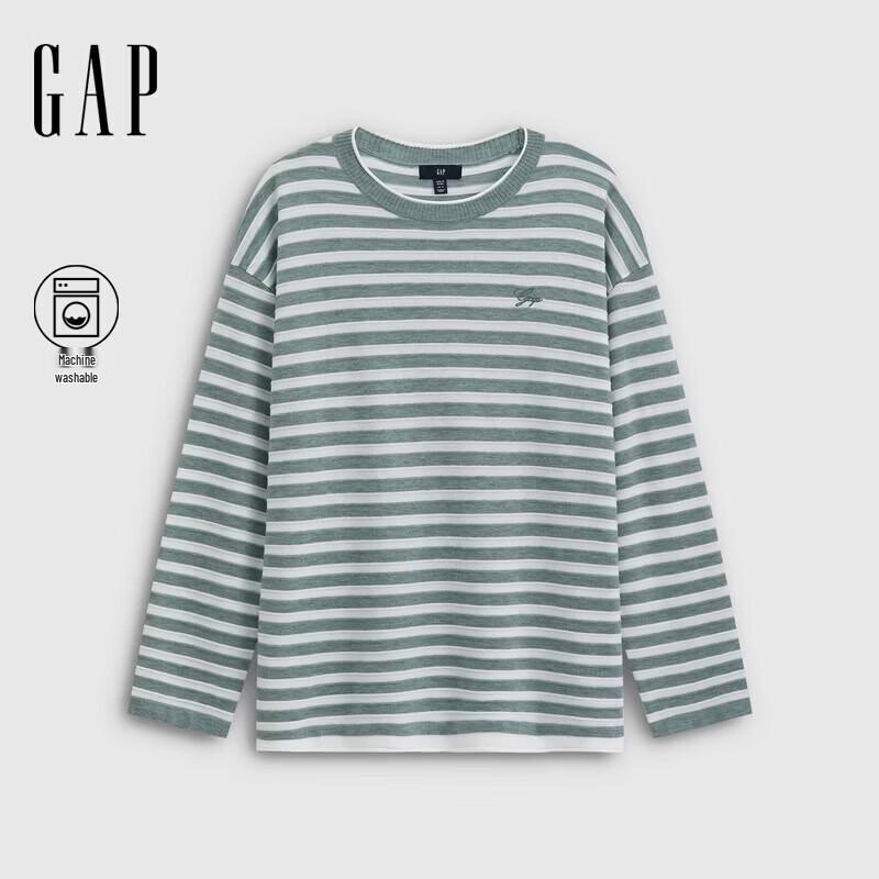 Gap Women's Logo Embroidered Striped Knit Top
