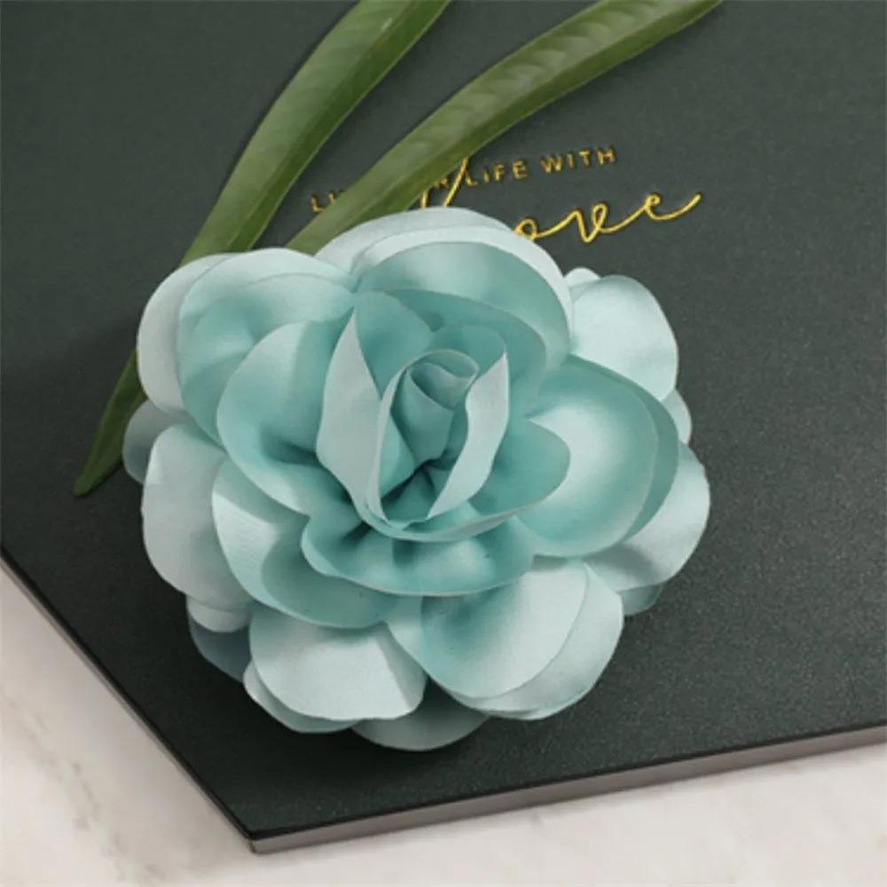 Chiffon flower hair clip, mint lightweight hair clip, handmade hair clip