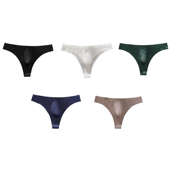 Heren Slips Hoge Elasticiteit Pasvorm Strakke Snit Letterprint Ondergoed Sexy Sport Gym Dunne IJszijde Naadloos Ondergoed