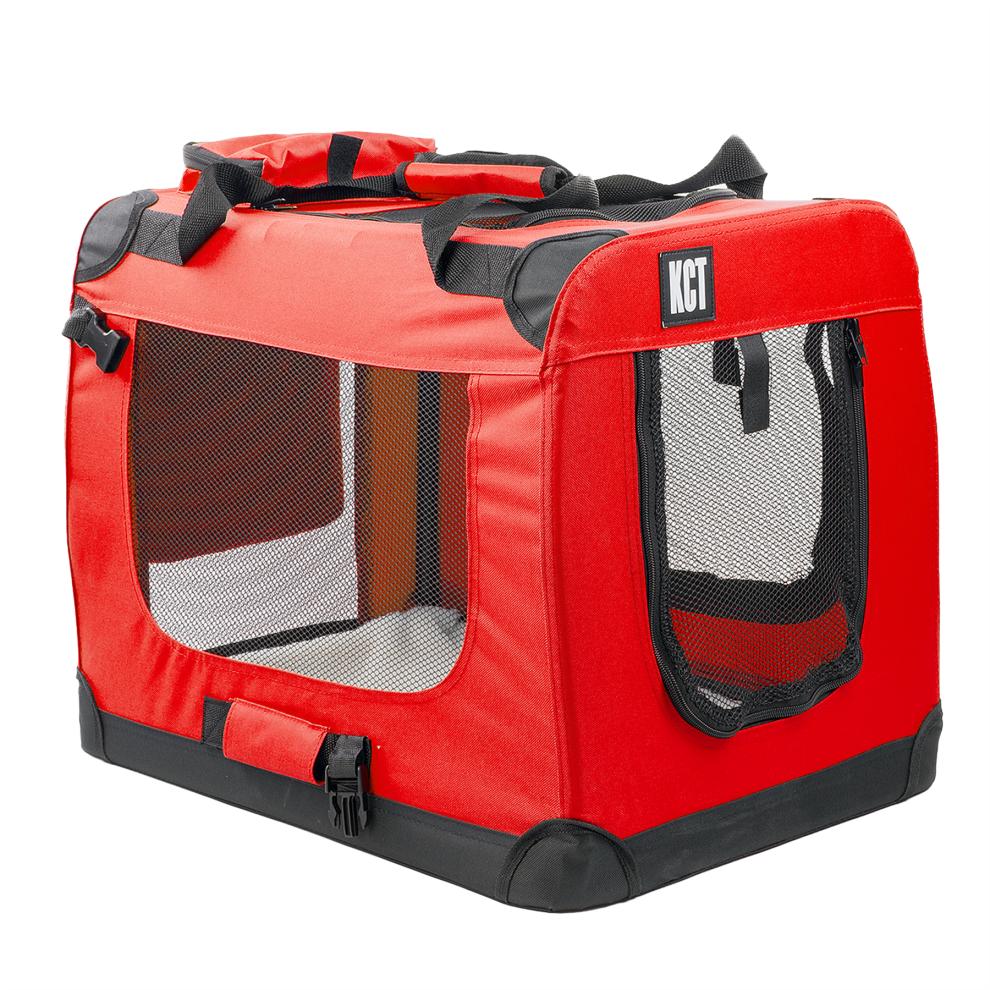 KCT Medium Red Fabric Pet Carrier Travel Transport Bag for Cats and Dogs