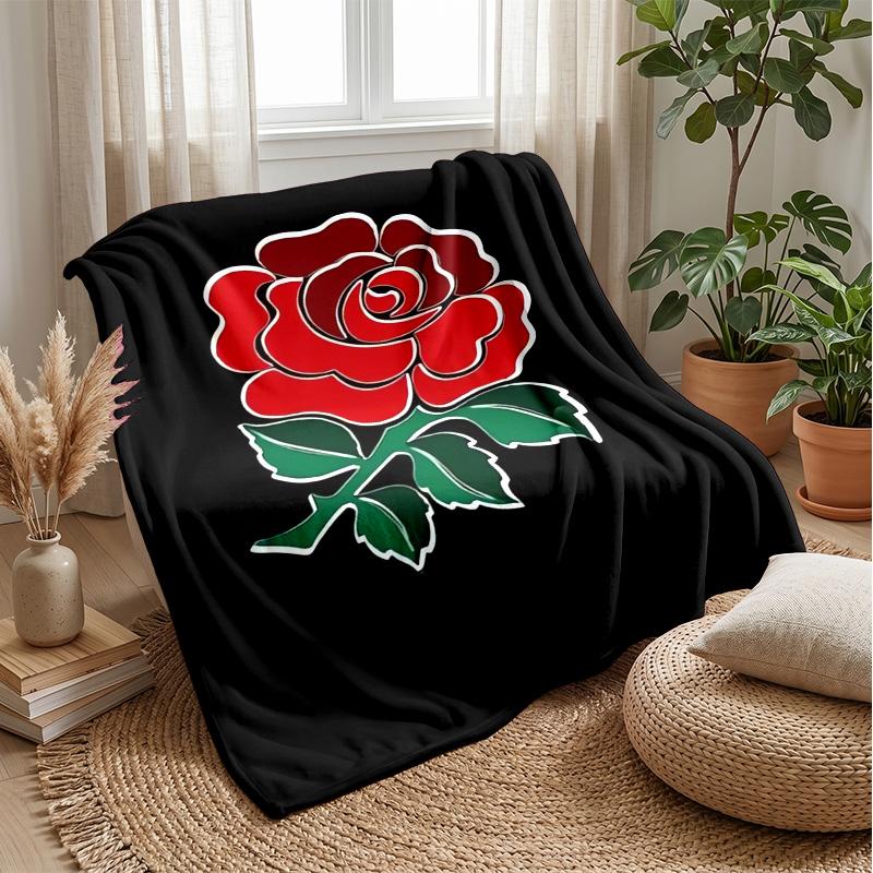 Coperta in Flanella Pile Rugby Inghilterra Coperta Calda e Accogliente per Divano Letto Viaggio Uso in Tutte le Stagioni