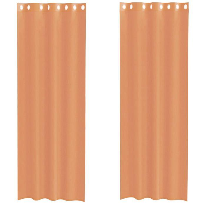 VidaXL Rideaux en voile avec œillets 2 pcs terre cuite, rideau en filet, rideau transparent, voile de fenêtre, traitement de 4102142