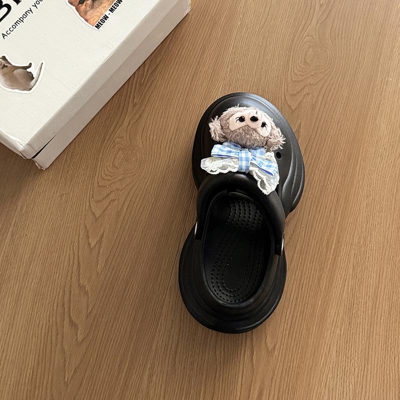 Cute shit-stepping Sherry Mei non-slip thick-soled women's hole shoes spring and summer new outer wear color matching bag head slippers