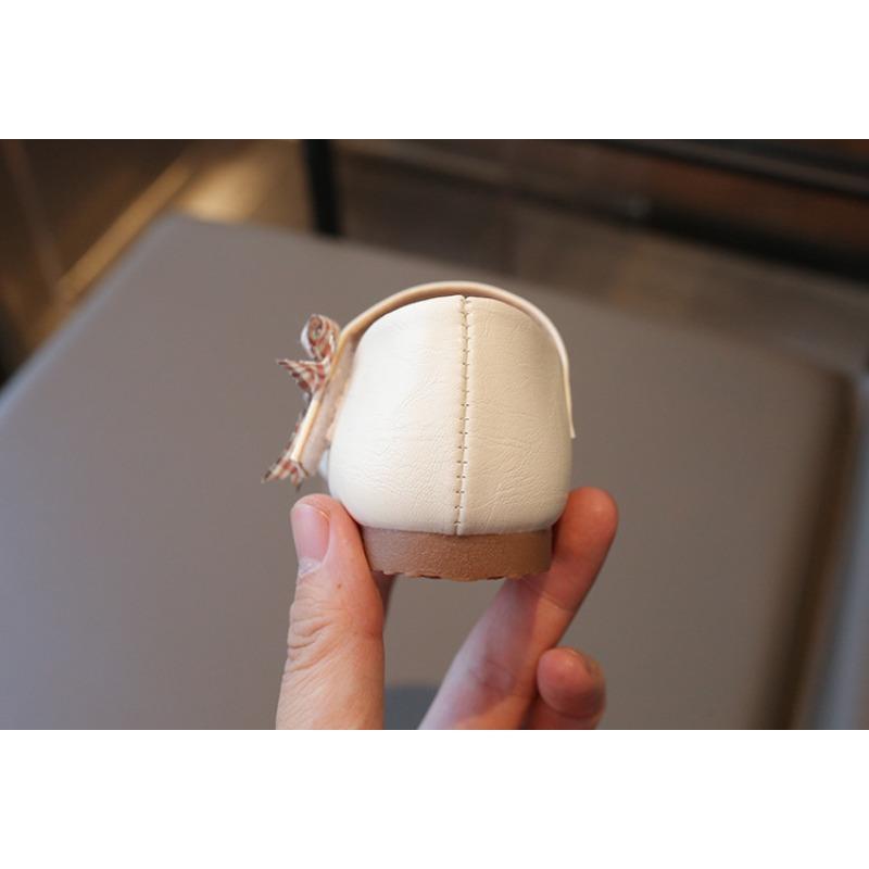 Cute Bowknot Girls' Leather Shoes | Fashionable Baby Princess Flats, Simple Casual Footwear for Toddlers Wedding Shoes