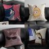 Popular Internet Cute Banana Cat Pillow Case Anti-dustmite Pillowcase Invisible Zipper Silky Short Plush Sofa Cushion Cover