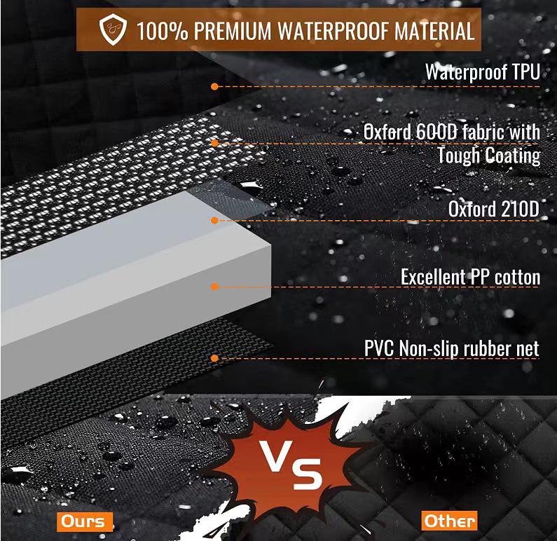 Waterproof Pet Car Seat Cover - Back Seat Protector, Scratch & Bite-Proof