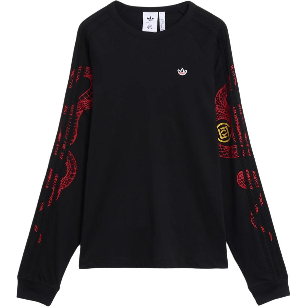 Adidas Originals X CLOT Collaboration SS25 Brand Logo Comfortable Soft Long Sleeve T-Shirt Unisex Tops Black JD3537