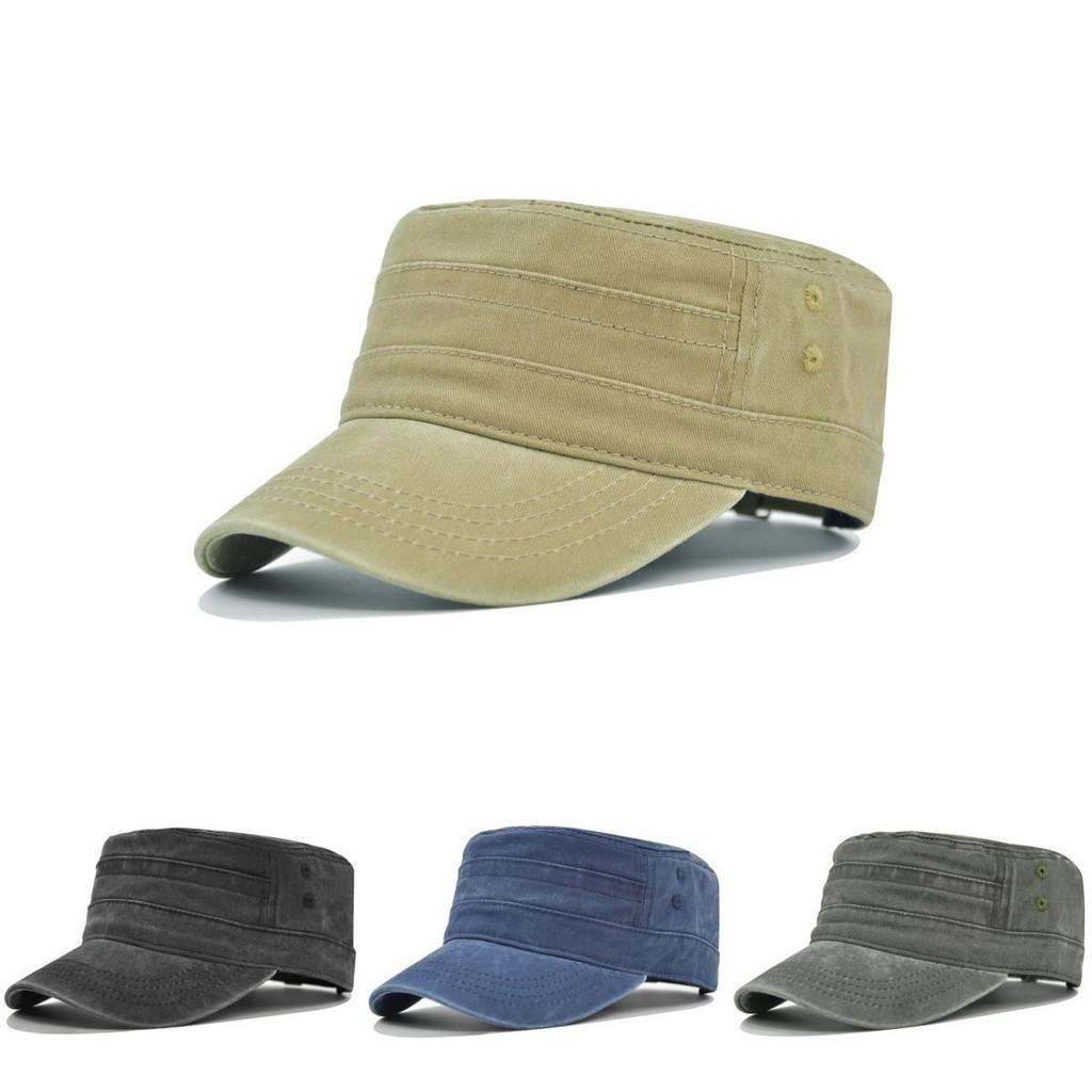 High Quality Men's Military Cap In Khaki Spring Washed Cotton Fashionable Summer Sun Hat