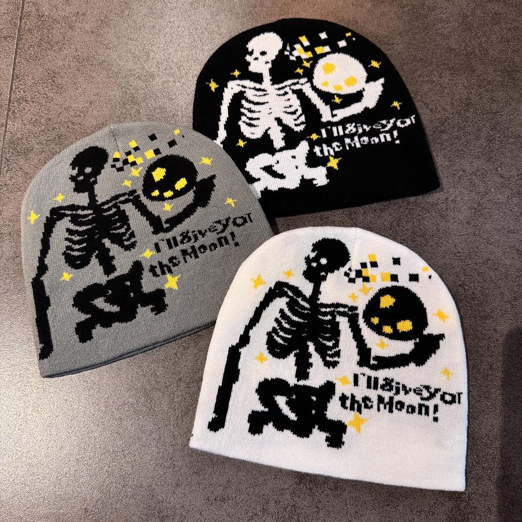 Knitting And Bizarre Terrifying Skull Hat Knit Fabric Autumn Winter Wear Travel