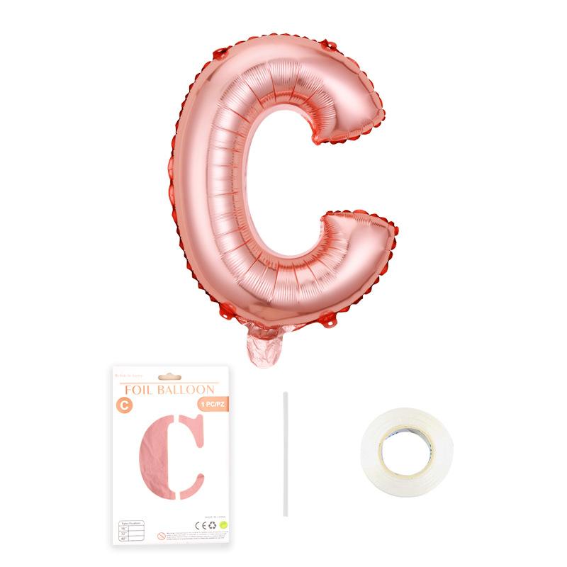 Independent Paper Card Packaging 16-Inch English Letter Aluminum Film Balloon Birthday Party Decoration Arrangement Aluminum Foil Balloon