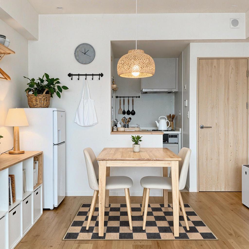 HAOCOO Washable Rug, Approximately 1 Tatami Mat (90x150cm), Suitable for All Seasons, Scandinavian Style, Modern, Fluffy, Non-Slip, Soundproof, Antiba