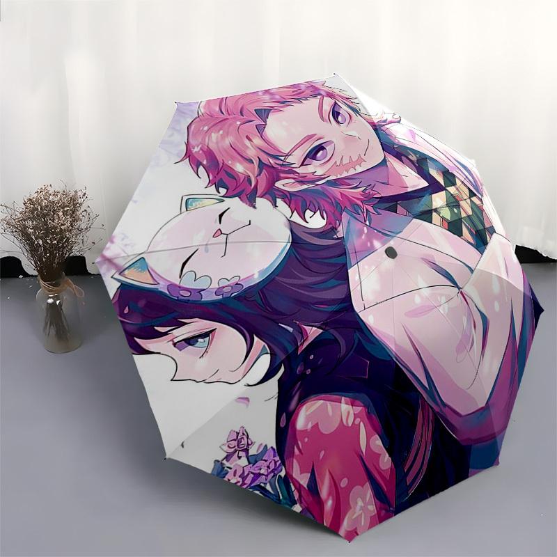 1pc Outdoor Umbrella with Demon Slayer Characters, Automatic Opening/Closing, Portable 3-Fold Design, 8-Bone Iron Frame - Perfect Gift for Fans,