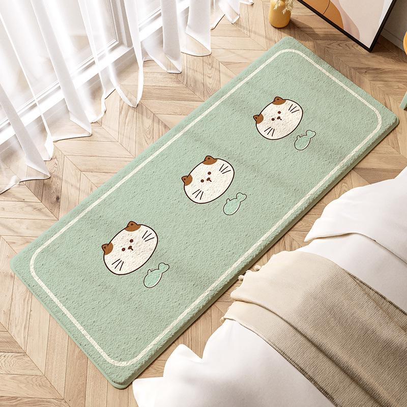 Wind Bedroom Floor Mat Thickened Bedside Blanket Children'S Room Carpet Front And End Of Bed Imitation Cashmere Anti-Drop Cushion