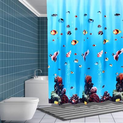 Waterproof Underwater World PEVA Shower Curtain Bathroom Toilet Partition Extra Long Drop