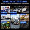 E-FAST Battery Charger, 10A Lifepo4 Lead Acid Car Battery Charger, Upgraded Automobile Trickle Charger 12/24V, All In 1 Battery Maintainer, For Truck