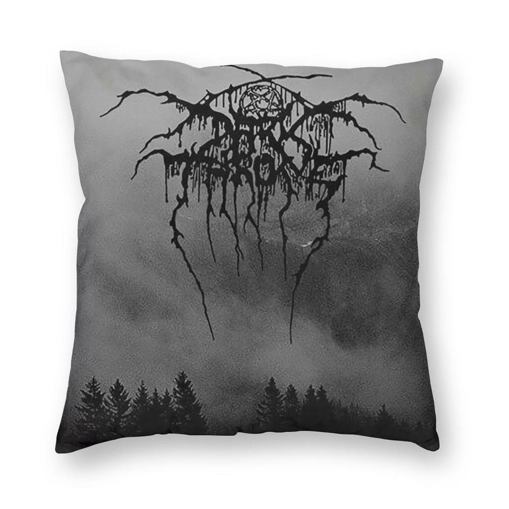 Darkthrone Logo Norwegian Black Metal Band  Square Pillowcase Pillow Cover Cushion Throw Pillow for Home Bedroom Car