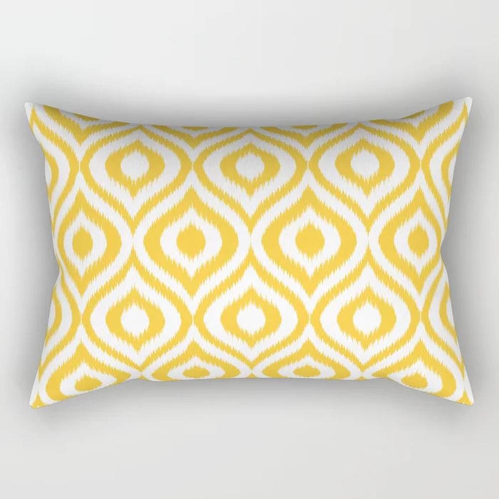 Yellow Geometric Rectangle Pillow Decorative Pillowcase Living Room Cushion Cover Simple Fashion Home Accessories