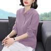 Women's Spring Casual Linen Top Collared Long Sleeve Button Up Shirt