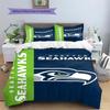 Set Biancheria da Letto con Fantasia Seattle Seahawks Copripiumino Federa Decorazione per la Casa Regalo (1 * copripiumino + 2 * federa, senza nucleo)