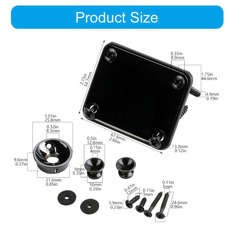 Professional Upgrade Set For Guitars Including Durable Reinforcement Plate And Strap Buttons