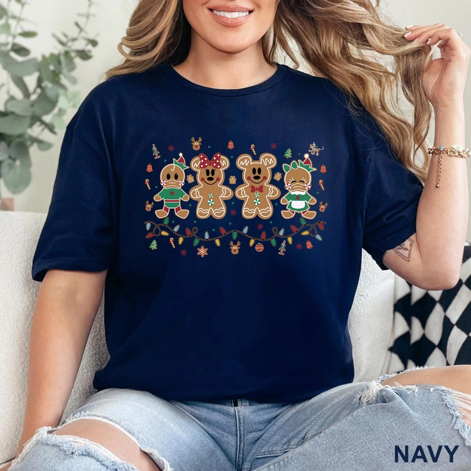 Mickey And Friends Gingerbread Christmas Shirt, Mickey and Minnie Donald, 203796 3XL