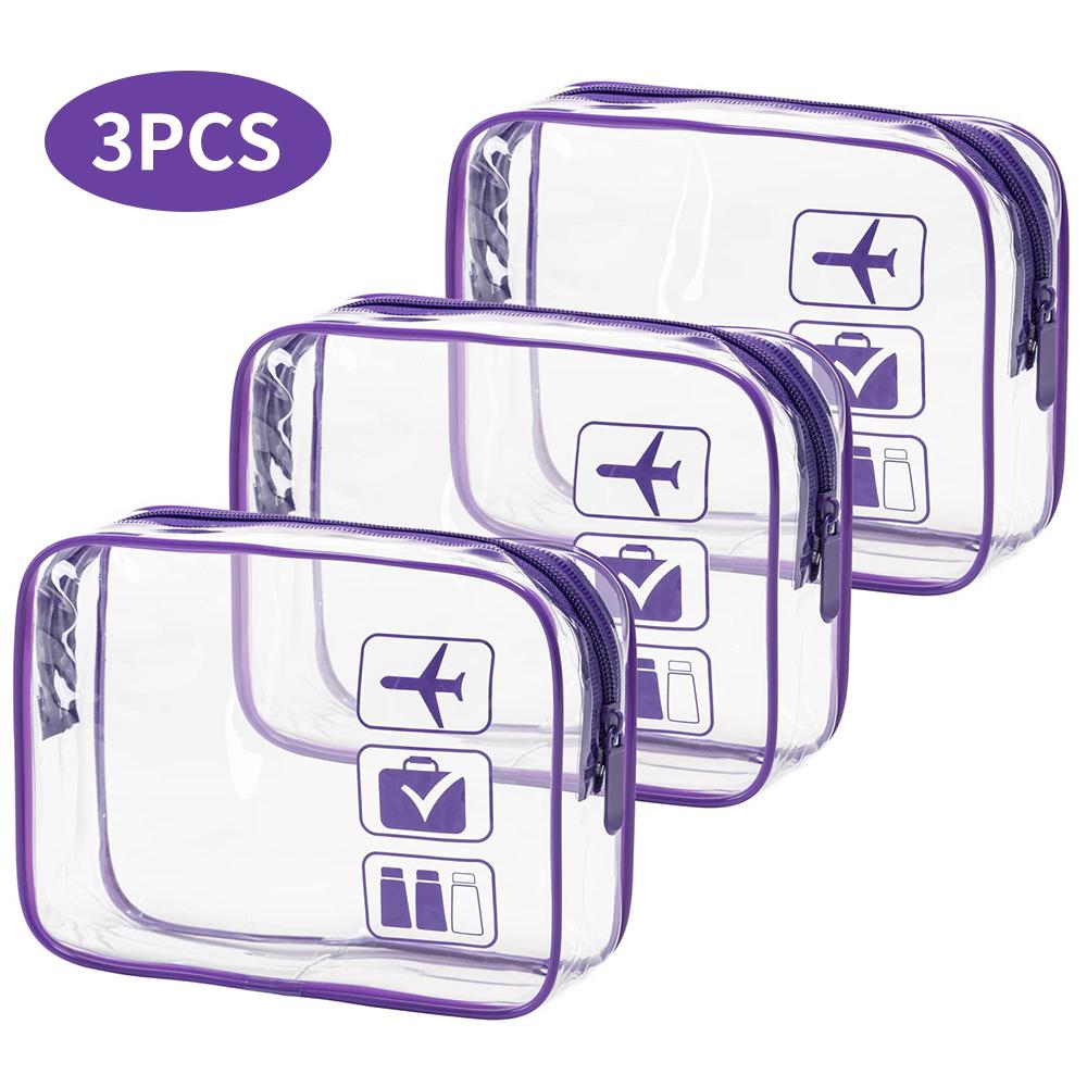 Transparent Waterproof Storage Bag 3pcs Travel Convenient Toileting Bag Minimalist Makeup Bag Pvc Transparent