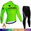 Winter Cycling Jersey Bib Tights Set Mountain Bike Riding Warm Fleece Long Sleeve Unisex