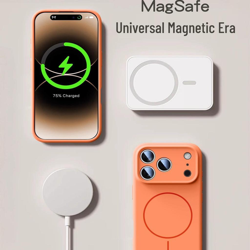 iPhone 17 Liquid Silicone Case with AI Camera Button & Magnetic Ring