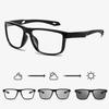 Unisex Fashion Full Frame Photochromic Myopia Glasses Outdoor Sports Myopia Glasses High Definition Blue Light Blocking Glasses