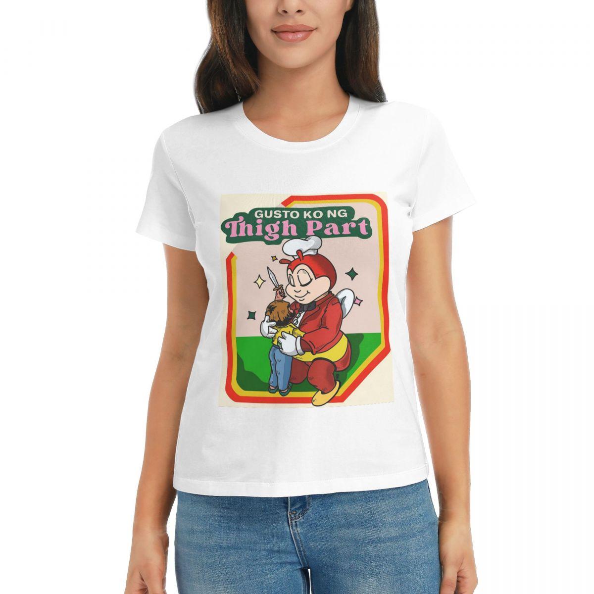 

Women TShirt Jollibee Chickenjoy Retro Book Print Summer Short Sleeve Tees ONeck Cotton T Shirts Clothes Tops Streetwear S