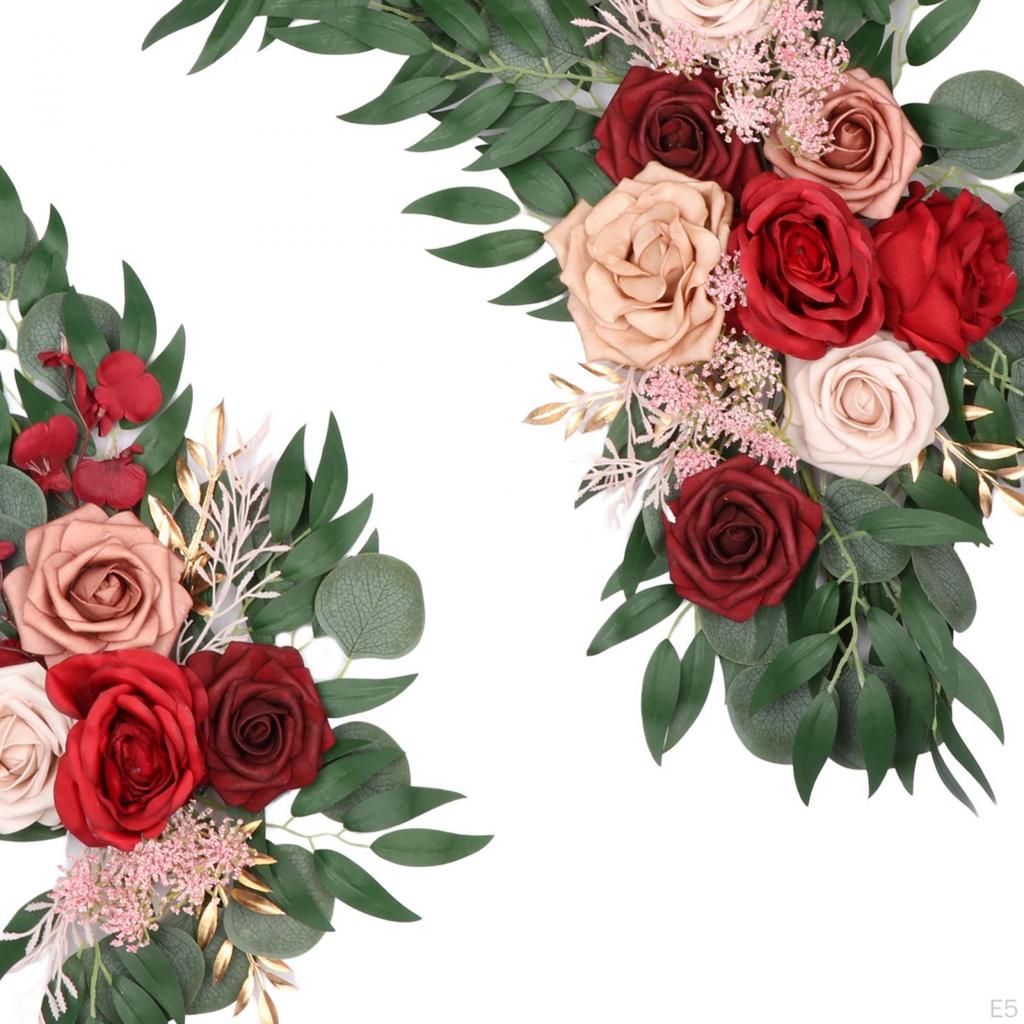 2 Pack Wedding Arch Floral Swag with Artificial Blooms for Home And Event