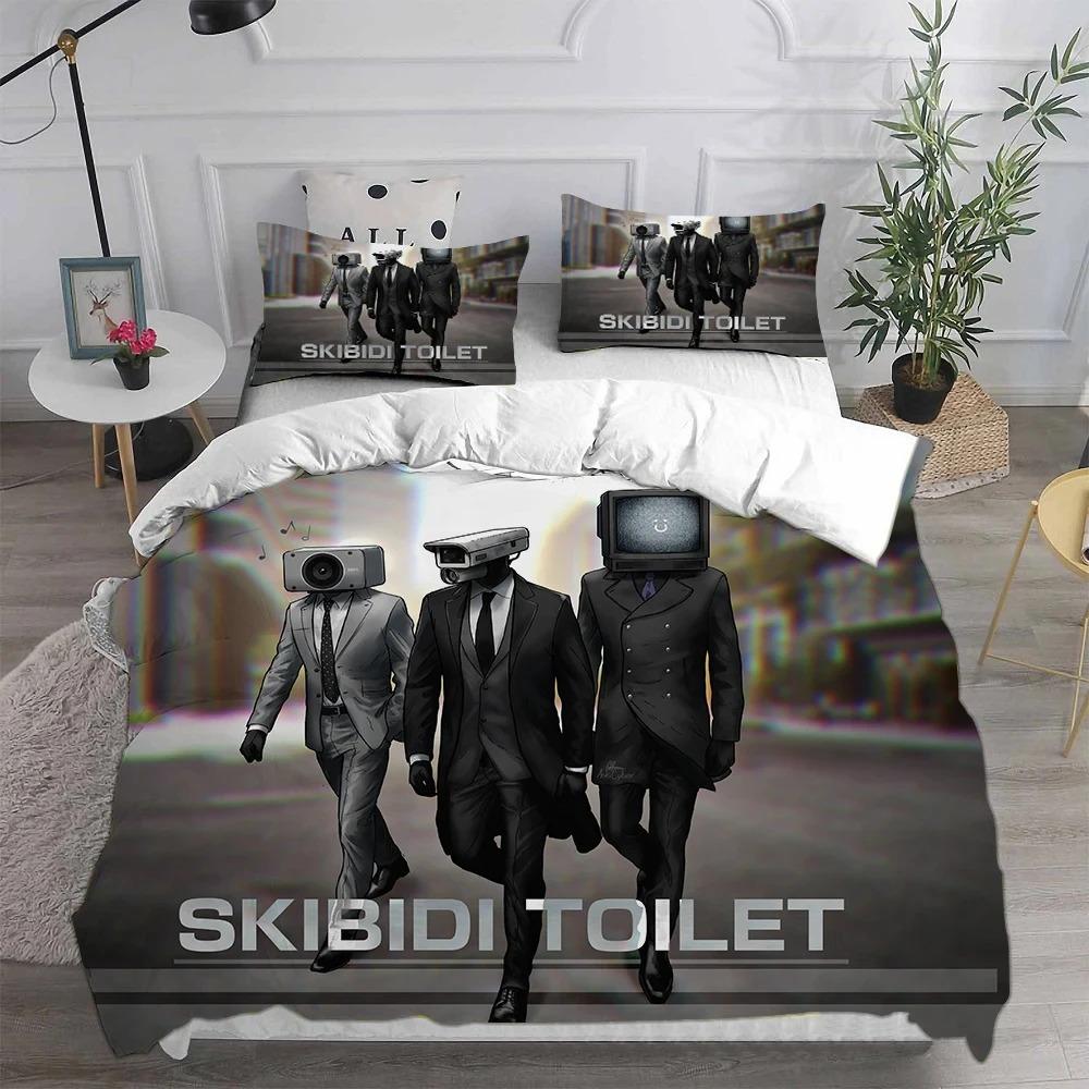 3D-print Spel Skibidi Toalett Arale Sängkläder Samling Dubbel Twin King Påslakan Täcke Örngott Pojkar Flickor Vuxna Sovrum