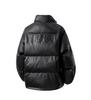 2025 Men's American Style Crocodile Pattern PU Leather Winter Jacket - Thick, Loose, Plus Size Cotton Coat