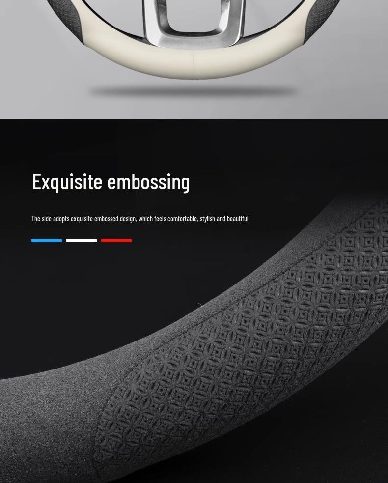 Genuine Leather Steering Wheel Cover for Tank 300 - Ultra-Thin, Universal, All-Season Fit, Cyber Design