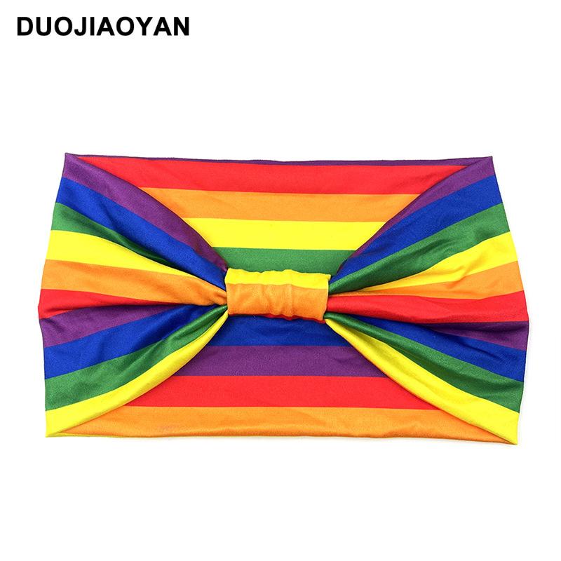 Knot Headband, Color Blocked Pattern Printed Sports Headband, Fashionable Polka Dot Wide Edge Elastic Headband