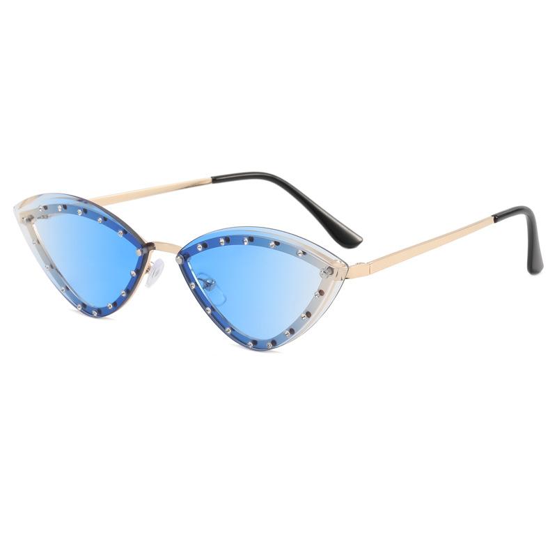 European American Style Women s Sunglasses Cat Eye Shape Stylish Fashion Sun Glasses Rhinestone Decoration Female Sunglass