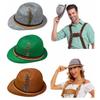 Fashion Dress Up Oktoberfest Hat Fedora Hat Panama Feather Decors Hat Bavarian Jazz Costume Cosplay Cap Photo Props