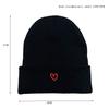 1pcs Men's Women's New Designer Little Heart Love Embroidered Knitted Hat Unisex Warm Caps Black White