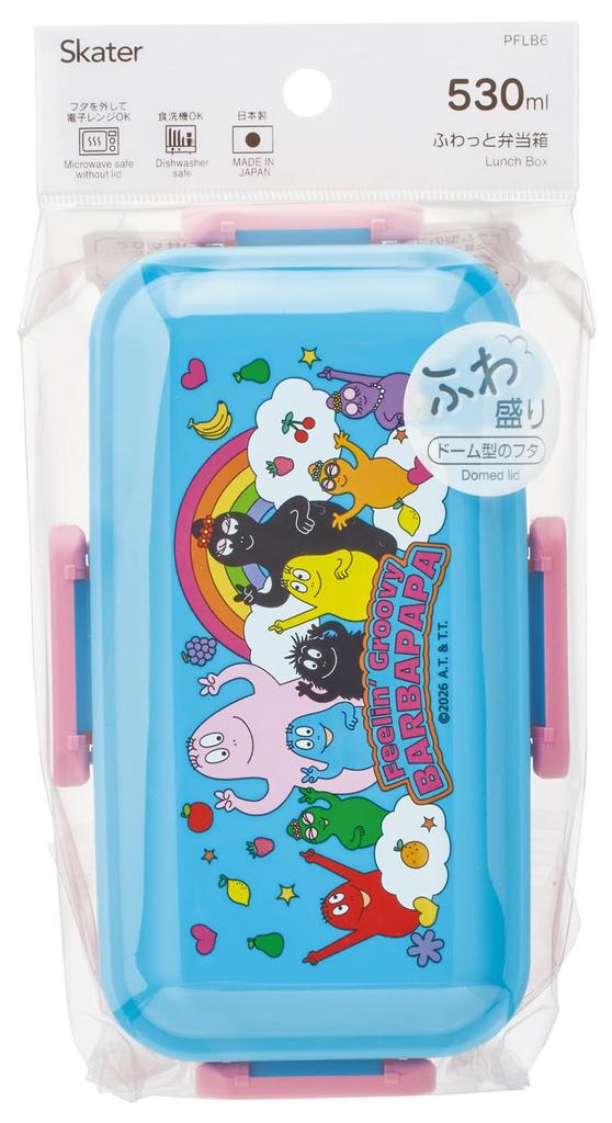 Skater Lunch Dishwasher and Microwave Made in Barbapapa Box, 1-tier, 530ml, Safe, Japan, Design, PFLB6-A