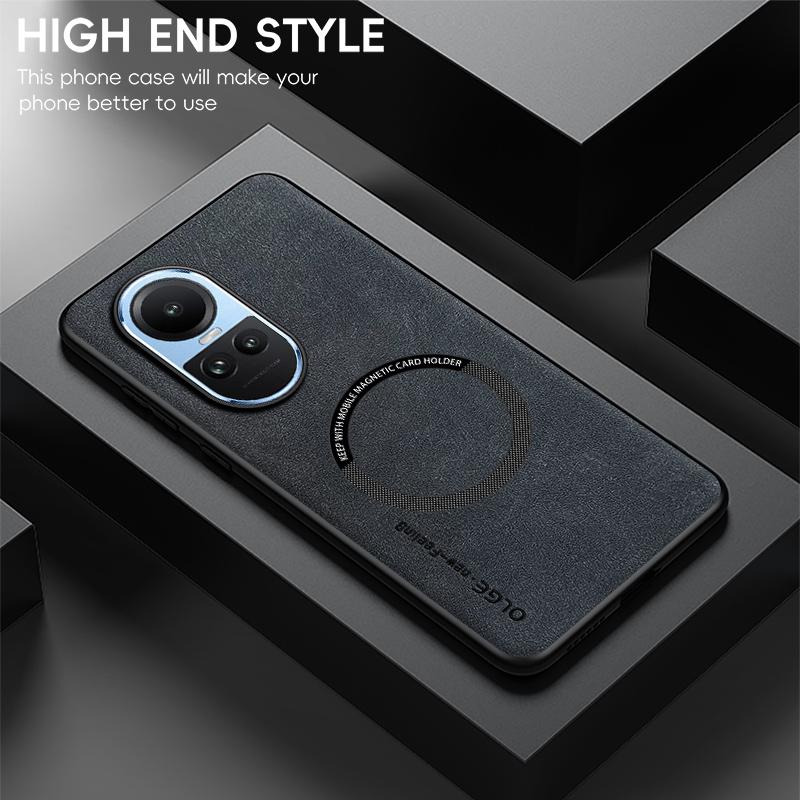 Magnetic Retro Leather Soft Case For OPPO Reno10 Pro Reno 10 Pro 5G Wireless Charging Phone Case Cover