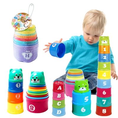 Kinder Spaß Zahlen Buchstaben Stapelbecher Baby Montessori Frühe Bildung Sensorisches Puzzle Stapeln Geschwindigkeitsspiele Spielzeug für Kinder Geschenke