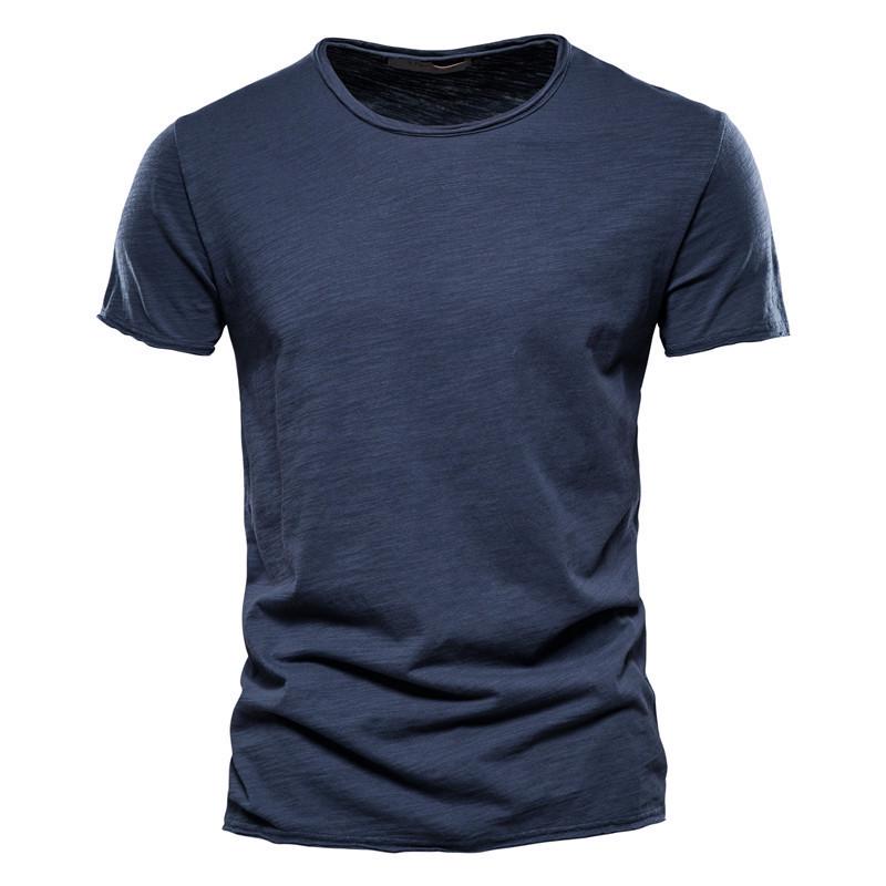 Sommer Herren Uni Bambus Baumwolle V-Ausschnitt T-Shirt - Heißverkaufender Europäischer & Amerikanischer Stil