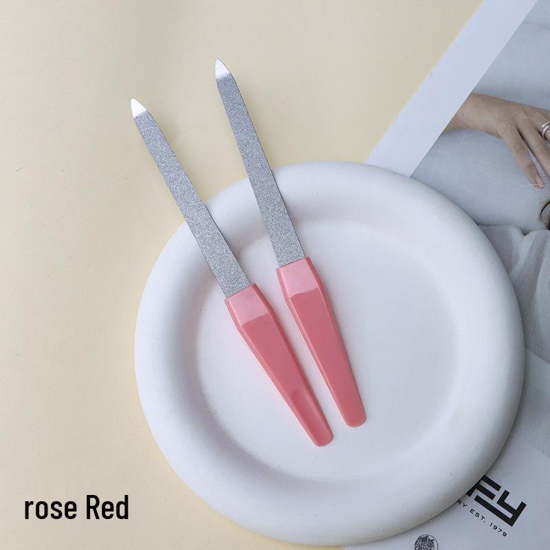 Doppelseitige Nagelfeile aus Edelstahl mit Kunststoffgriff zum Formen und Polieren