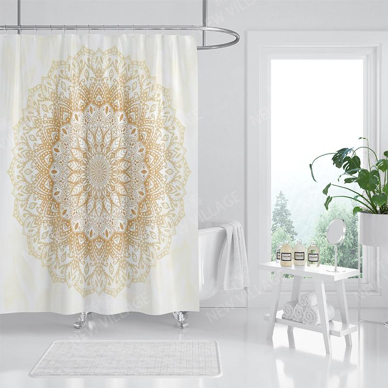 Waterproof fabric shower curtains Bathroom curtain accessories Bath curtain 180x200cm 240*200cm boho decoration vintage mandala