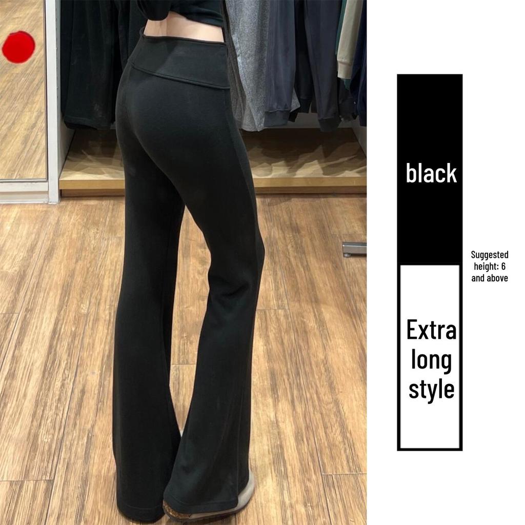 Charcoal Gray Women's High Waist Slimming Flared Sweatpants - Petite Autumn/Winter Bell Bottoms
