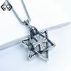 Xiweier Trendy Six-Pointed Star Cross Pendant Necklace