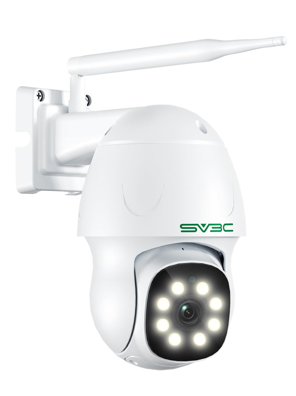 

SV3C Security 8 Wireless Outdoor PTZ Night Color Automatic Motion Human Body Smartphone Computer Compatible with iOS and Android Windows Camera, білий