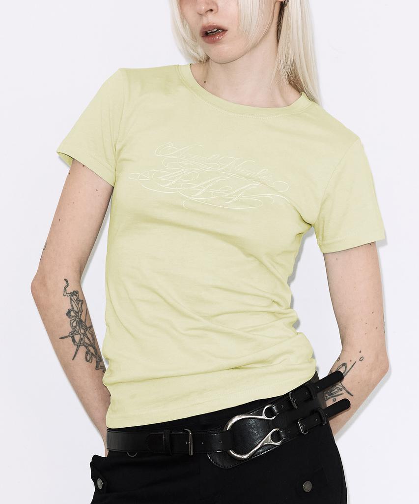 FANCY CLUB Back Cross Tee (Lemon) F26Qb073