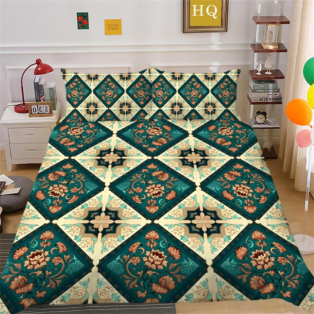 Zestaw pościeli 3D Paisley w stylu indyjskim Poszwa na kołdrę 2/3 sztuk UK/US/AU/EU/DE Pełny rozmiar Zmywalny miękki Szybkoschnący Dekoracja wnętrz
